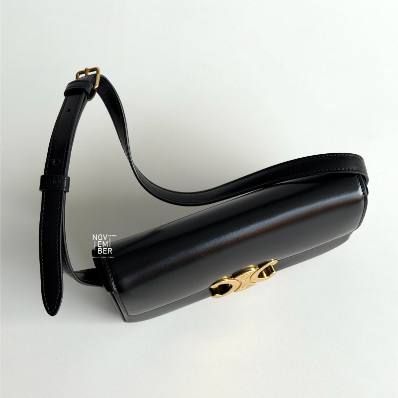 閒置新✨ Celine 瑟琳 凱旋門腋下包 黑金-2