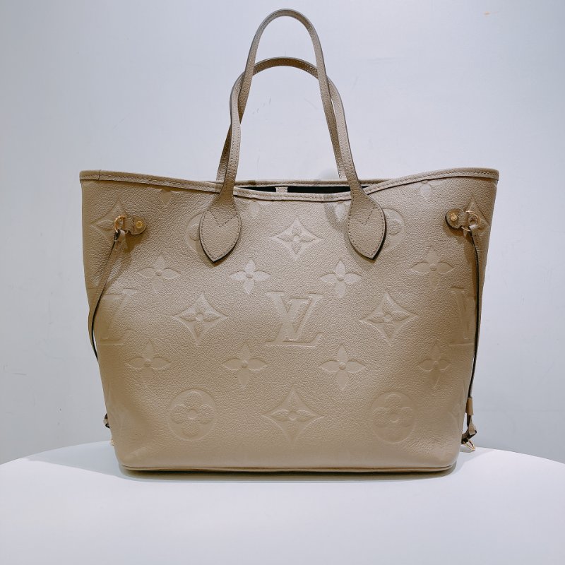 TW4531 Louis Vuitton 路易威登牛皮經典花紋肩帶包包Neverfull MM Tote Bag Tourterelle-2