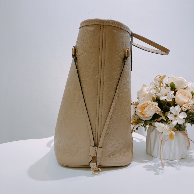 TW4531 Louis Vuitton 路易威登牛皮經典花紋肩帶包包Neverfull MM Tote Bag Tourterelle-3