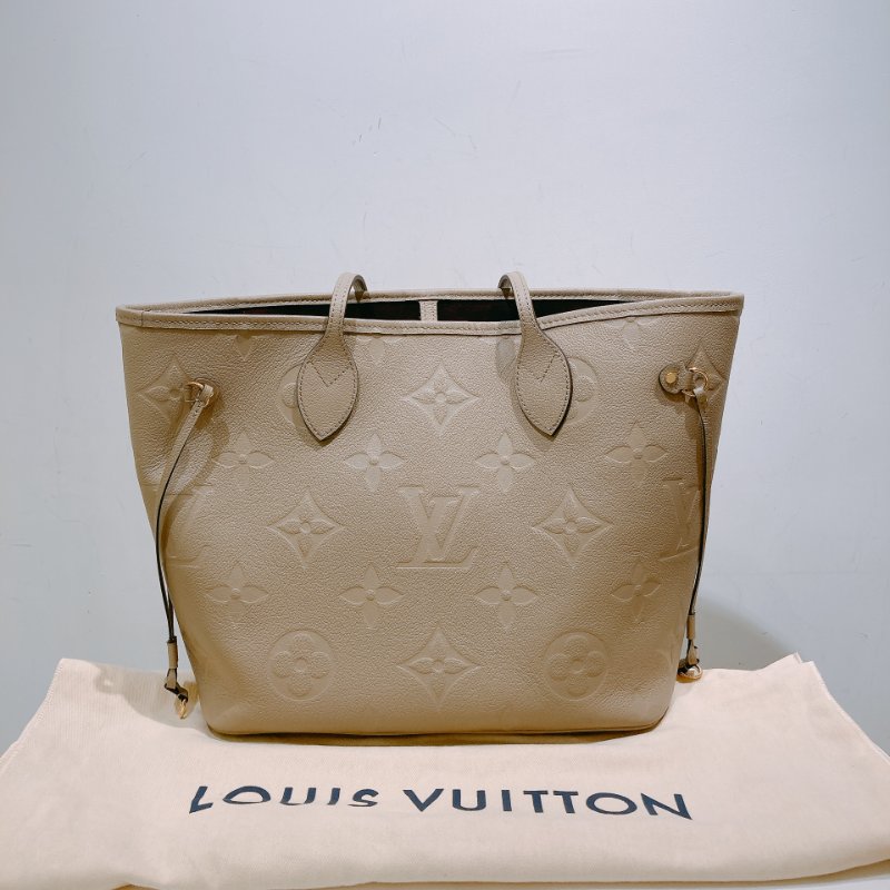 TW4531 Louis Vuitton 路易威登牛皮經典花紋肩帶包包Neverfull MM Tote Bag Tourterelle-10