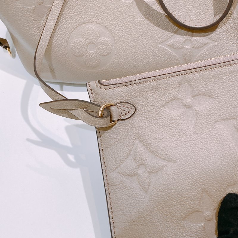 TW4531 Louis Vuitton 路易威登牛皮經典花紋肩帶包包Neverfull MM Tote Bag Tourterelle-13