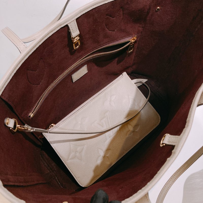 TW4531 Louis Vuitton 路易威登牛皮經典花紋肩帶包包Neverfull MM Tote Bag Tourterelle-18