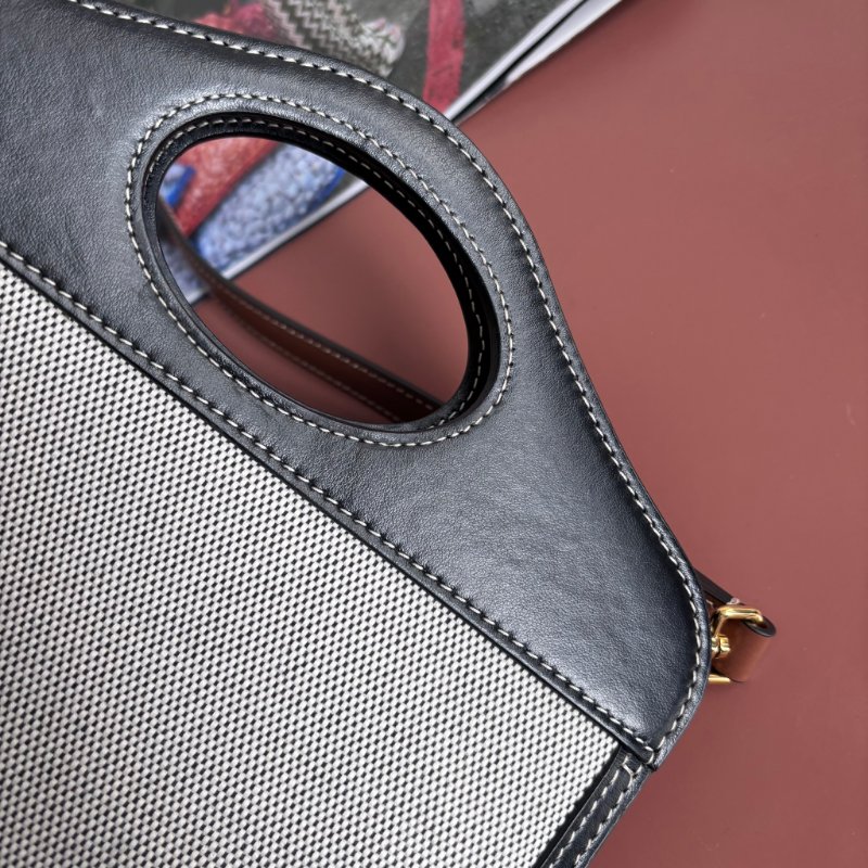 ::BURBERRY:: Pocket 帆布手提 / 斜背口袋包(黑灰)-8