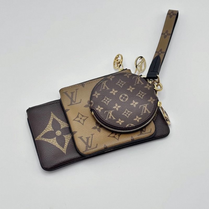 LV 老花雙面三合一零錢包19*11*1 98新配件塵袋-2