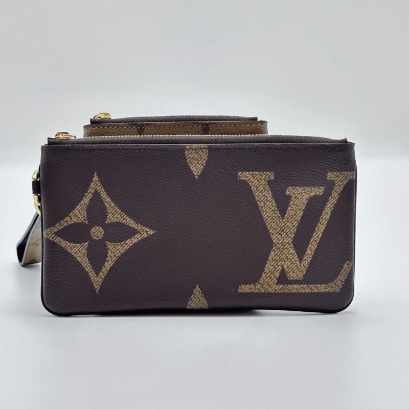 LV 老花雙面三合一零錢包19*11*1 98新配件塵袋-4