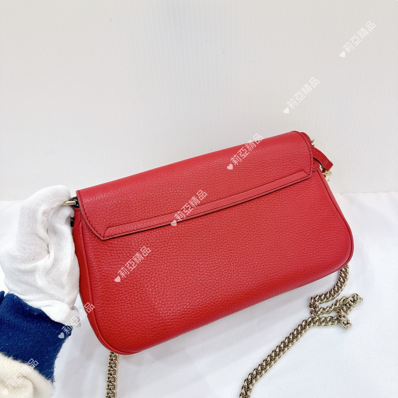莉亞精品♡ Gucci soho流蘇包 紅色 二手美包-3