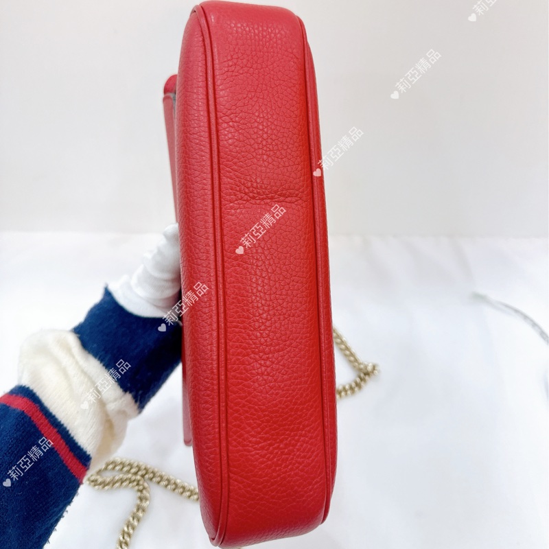 莉亞精品♡ Gucci soho流蘇包 紅色 二手美包-5