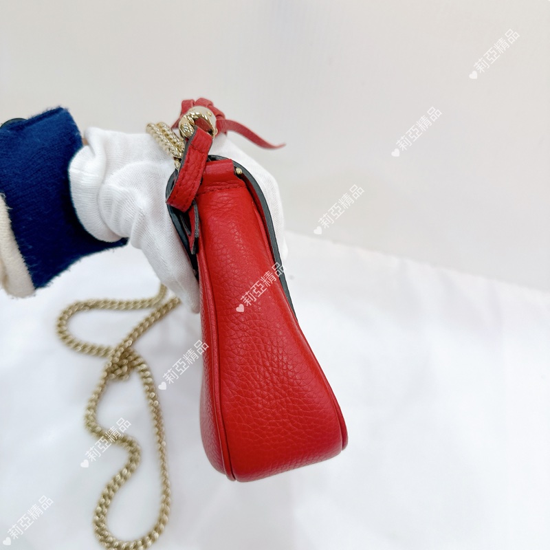 莉亞精品♡ Gucci soho流蘇包 紅色 二手美包-6