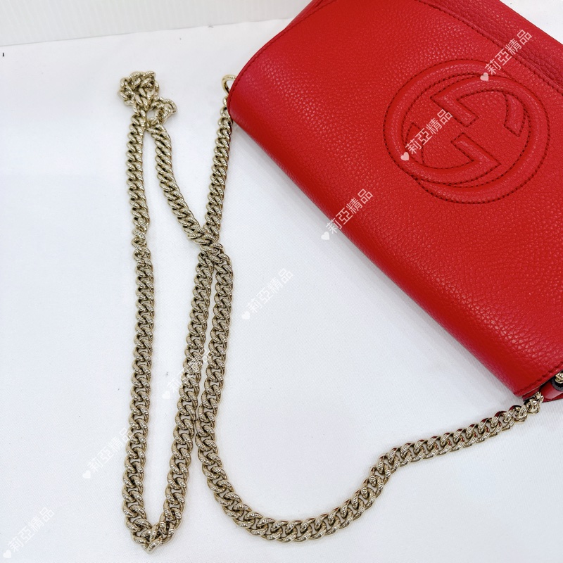 莉亞精品♡ Gucci soho流蘇包 紅色 二手美包-16