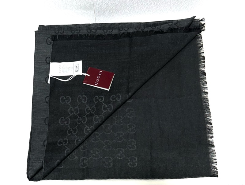 GUCCI 全新 雙色 雙面 長圍巾 披巾 披肩 絲巾-9