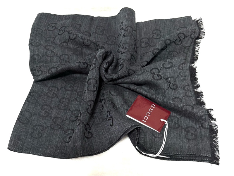 GUCCI 全新 雙色 雙面 長圍巾 披巾 披肩 絲巾-16