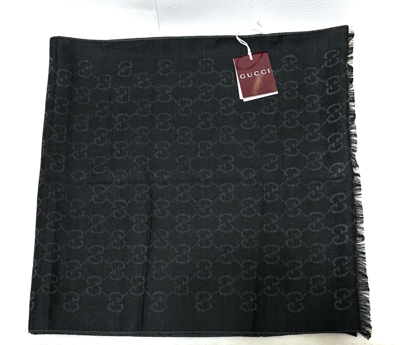 GUCCI 全新 雙色 雙面 長圍巾 披巾 披肩 絲巾-17