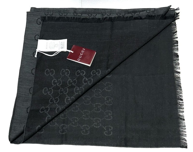 GUCCI 全新 雙色 雙面 長圍巾 披巾 披肩 絲巾-19