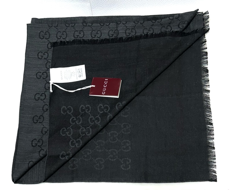 GUCCI 全新 雙色 雙面 長圍巾 披巾 披肩 絲巾-20