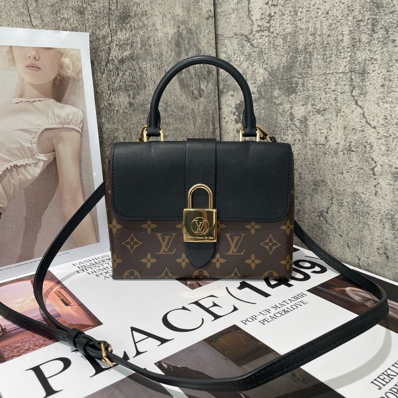 Lv Locky bb 鎖頭办 經典老花配黑色 肩背包-0