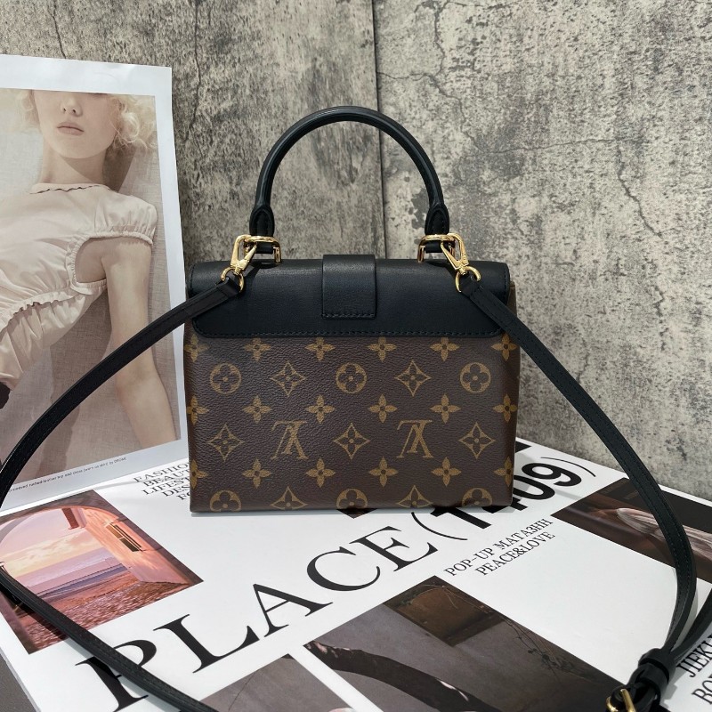 Lv Locky bb 鎖頭办 經典老花配黑色 肩背包-1