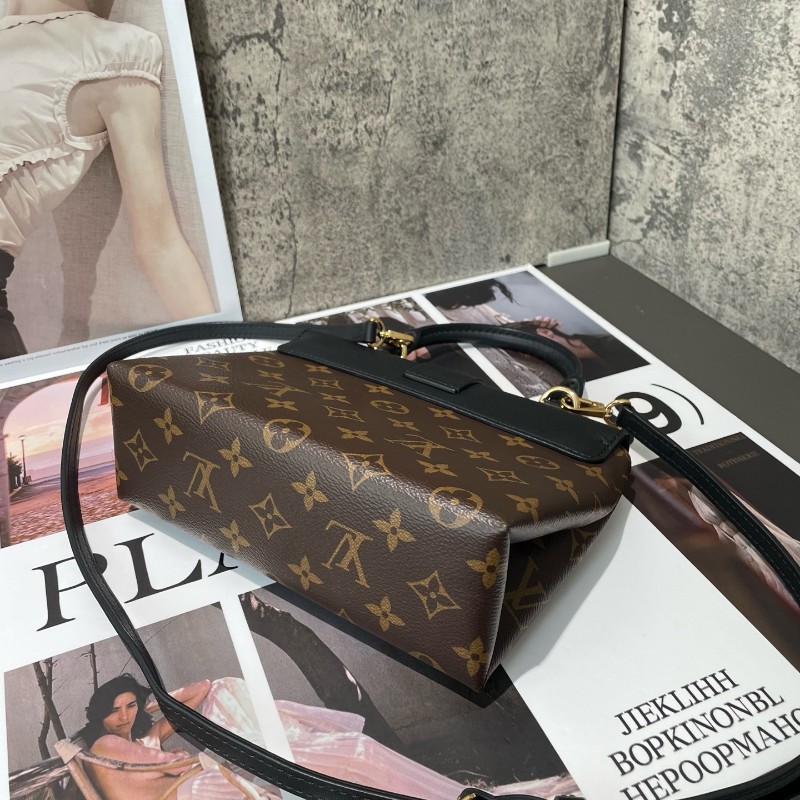 Lv Locky bb 鎖頭办 經典老花配黑色 肩背包-3