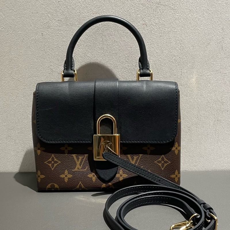Lv Locky bb 鎖頭办 經典老花配黑色 肩背包-4