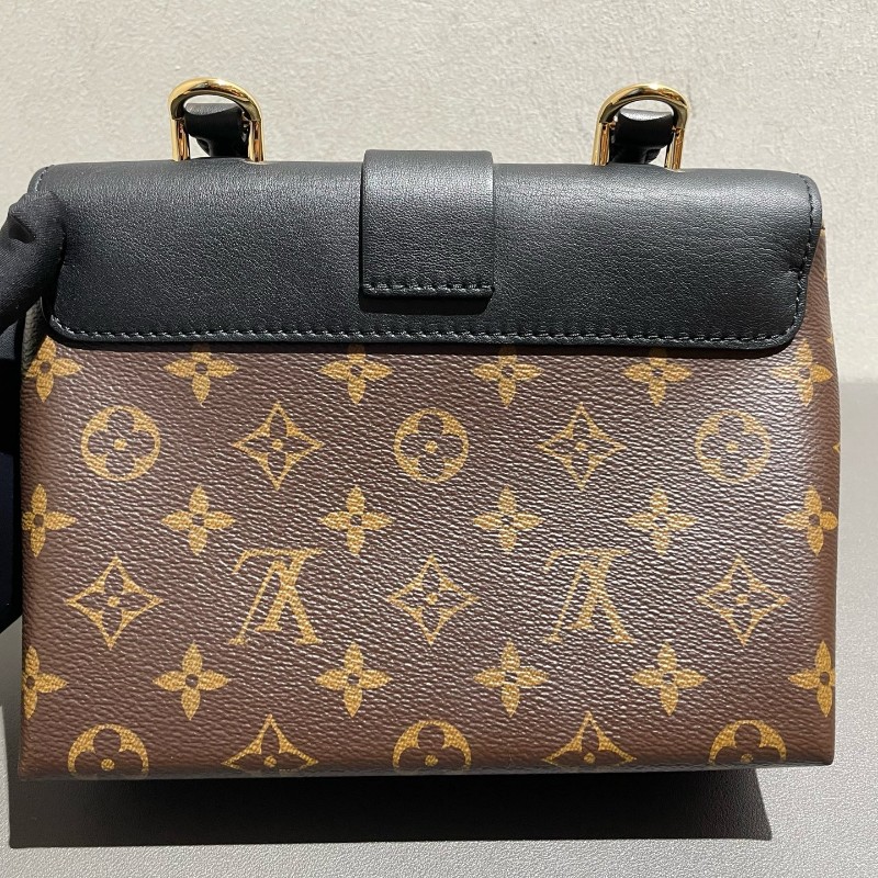 Lv Locky bb 鎖頭办 經典老花配黑色 肩背包-8