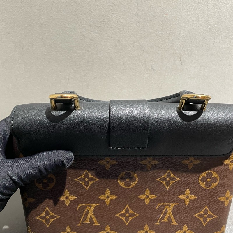 Lv Locky bb 鎖頭办 經典老花配黑色 肩背包-10
