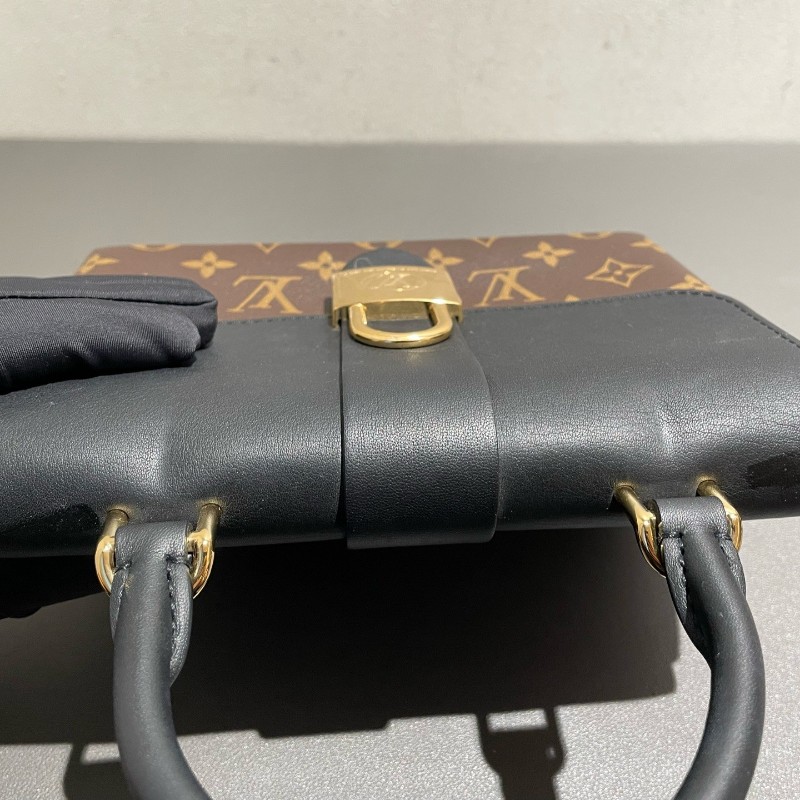 Lv Locky bb 鎖頭办 經典老花配黑色 肩背包-11
