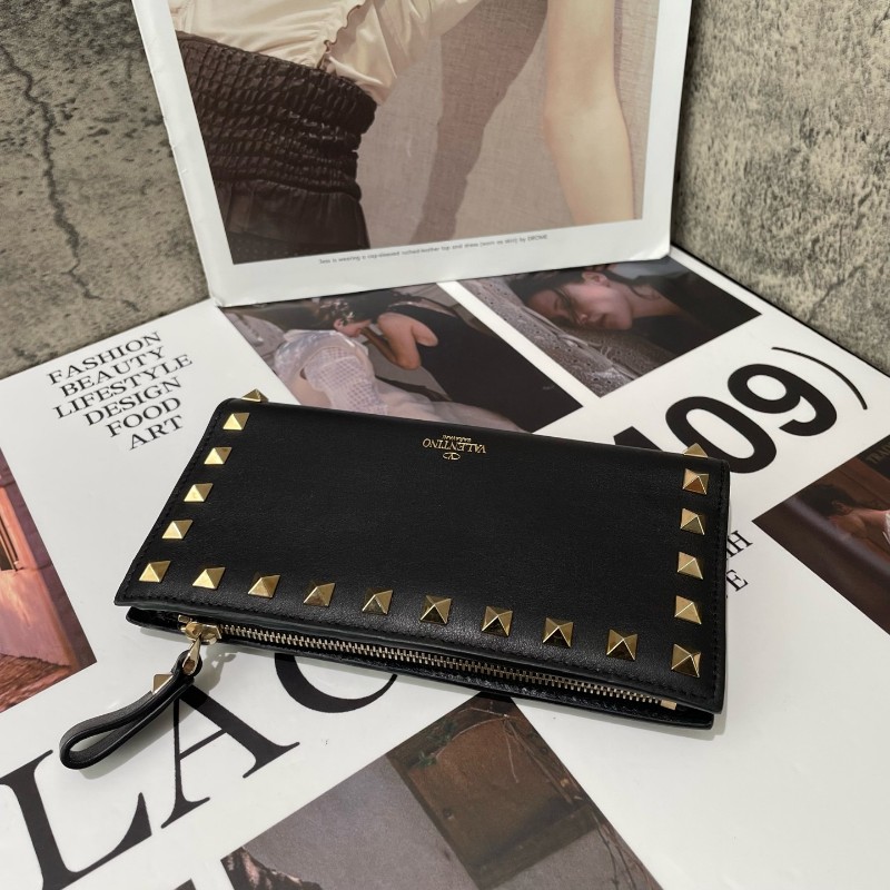 Valentio 長夾 錢包 黑金鉚釘長款-2