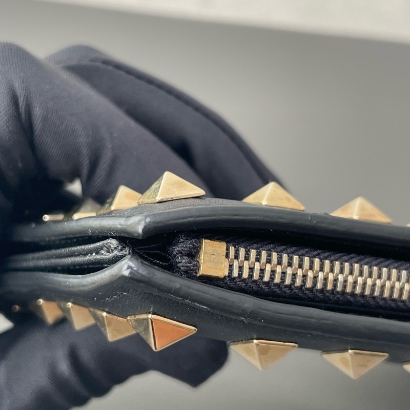 Valentio 長夾 錢包 黑金鉚釘長款-5