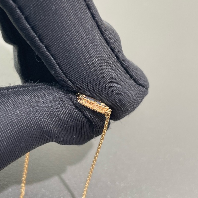 VCA 梵克雅寶 白色 小號 小花四葉草手鍊 全長約17.5cm-5