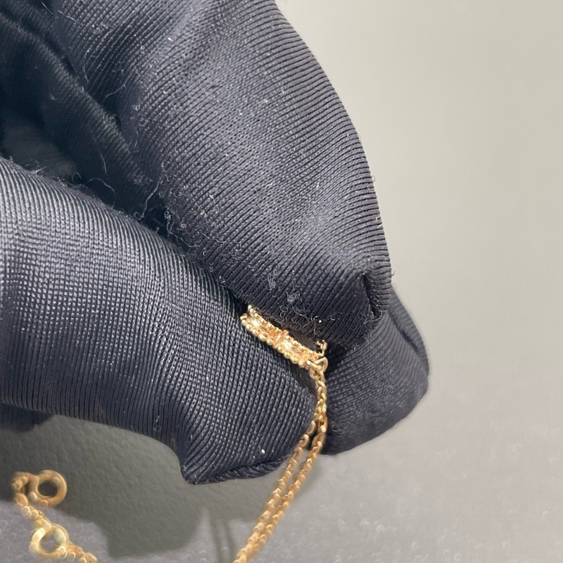 VCA 梵克雅寶 白色 小號 小花四葉草手鍊 全長約17.5cm-7