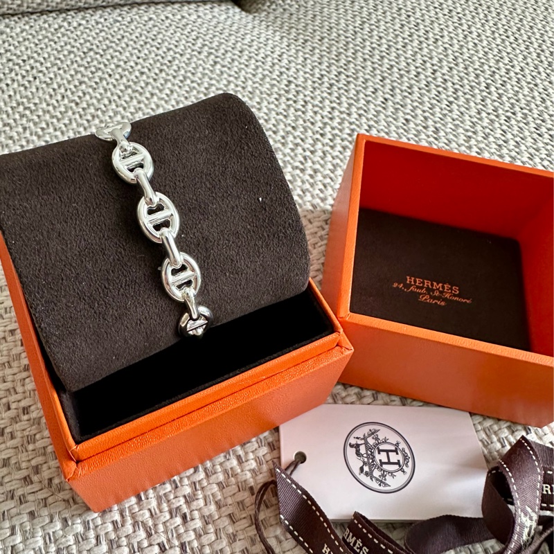 ~~Hermes Chaine d'Ancre Enchainee 豬鼻子銀手環 ~~-2