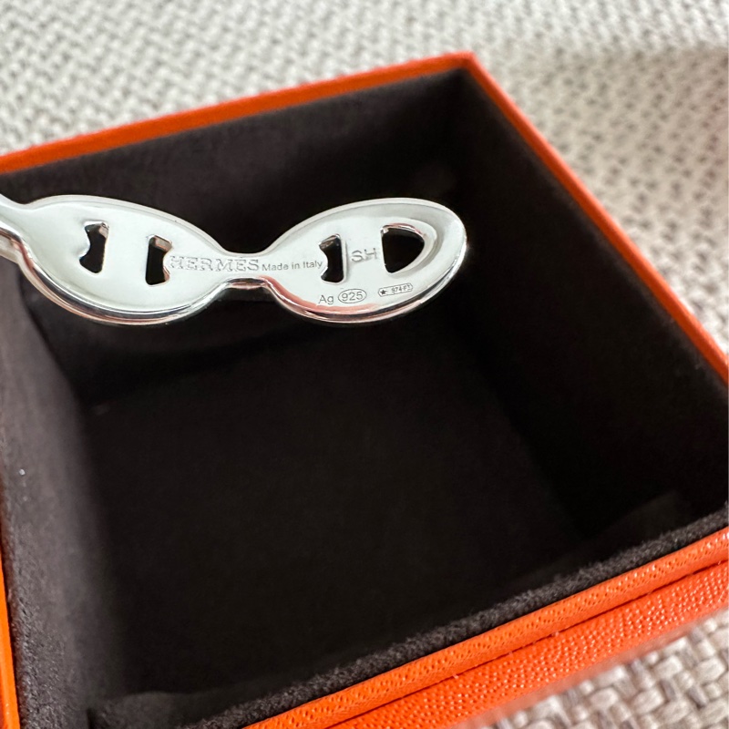 ~~Hermes Chaine d'Ancre Enchainee 豬鼻子銀手環 ~~-3