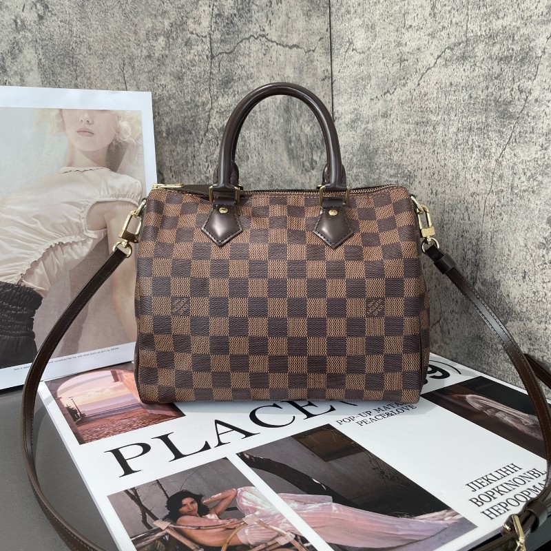 LV speedy 25 棋盤格 手提包-1