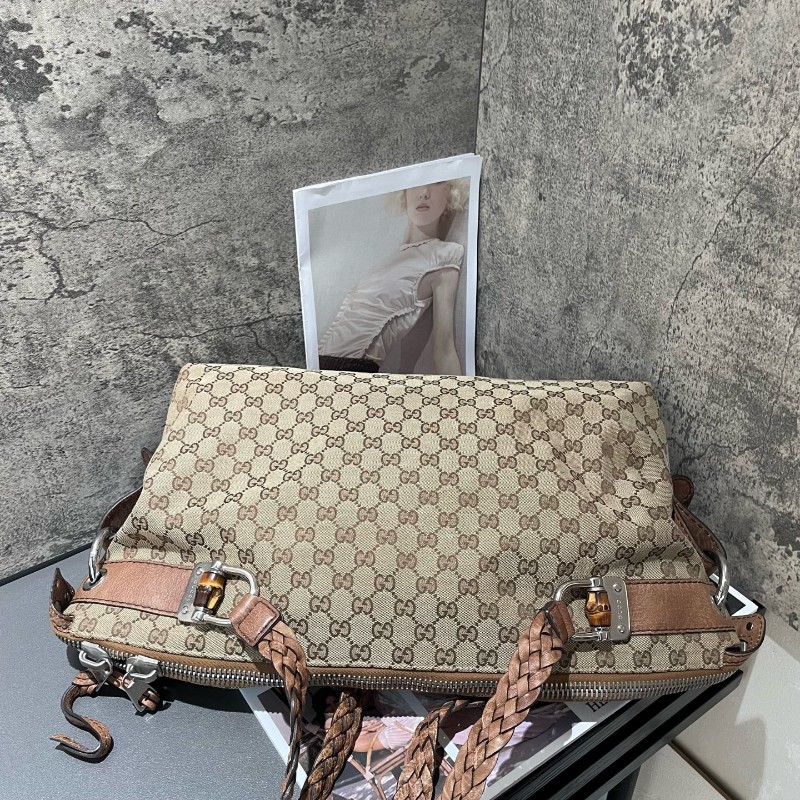 GUCCI 帆布手提包 編織手柄-4