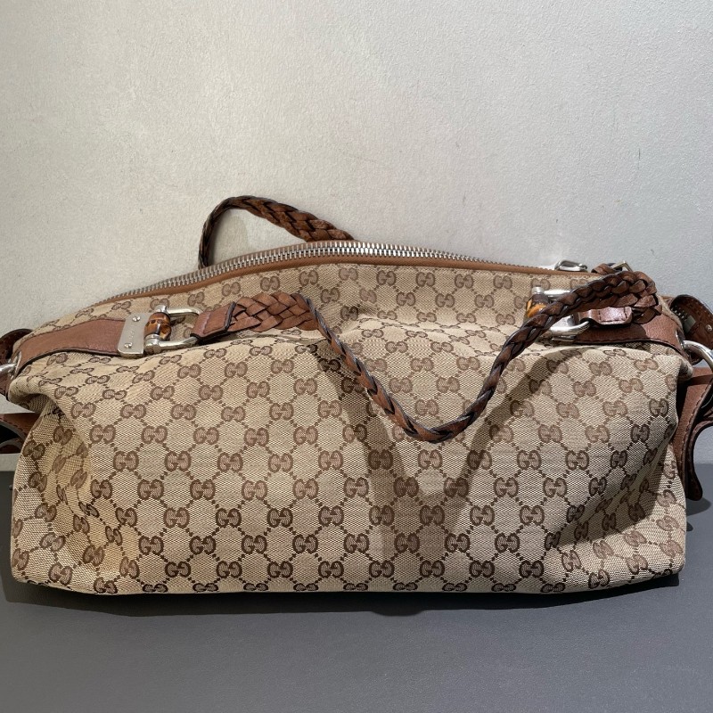 GUCCI 帆布手提包 編織手柄-6