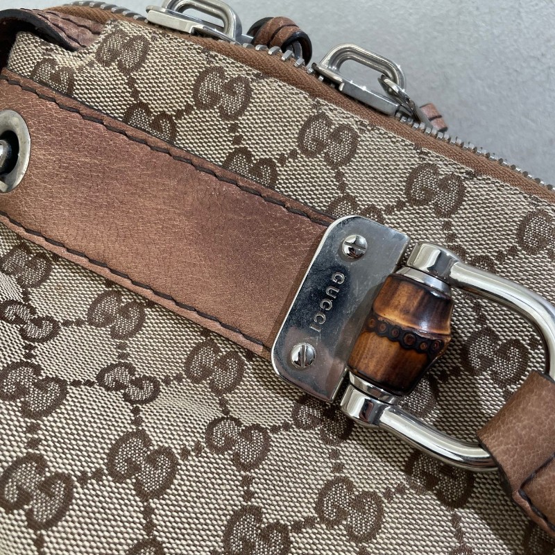GUCCI 帆布手提包 編織手柄-9
