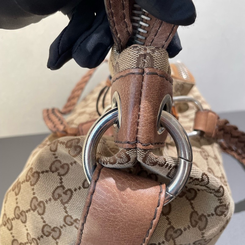 GUCCI 帆布手提包 編織手柄-20