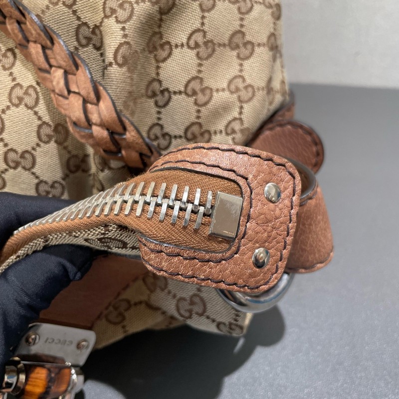 GUCCI 帆布手提包 編織手柄-23