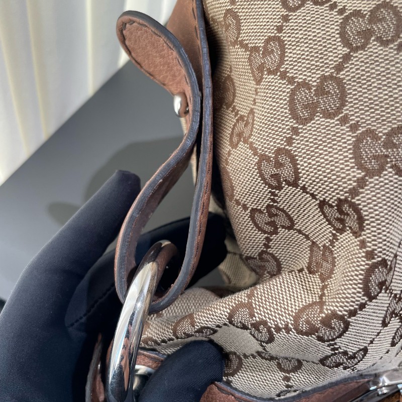 GUCCI 帆布手提包 編織手柄-25