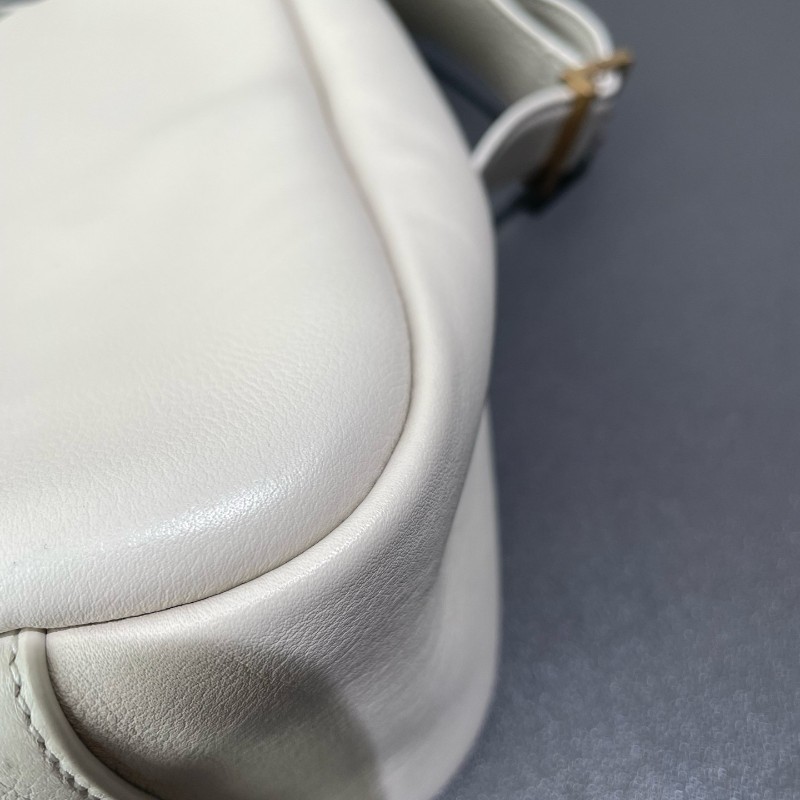 YSL hobo 小號 LE 5A7 baby 白色肩背包-11