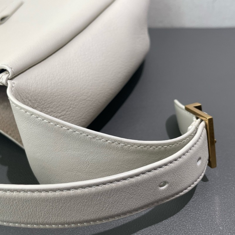 YSL hobo 小號 LE 5A7 baby 白色肩背包-23