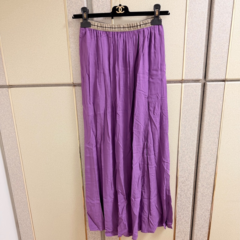 Hartford正品紫色腰鬆緊美裙 0號 S-L可穿-0