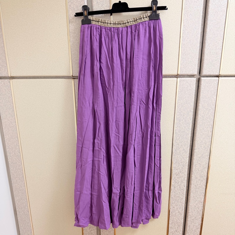 Hartford正品紫色腰鬆緊美裙 0號 S-L可穿-1