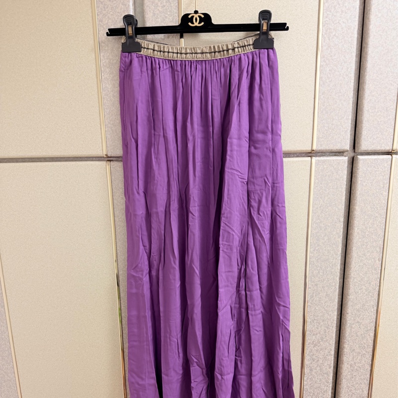 Hartford正品紫色腰鬆緊美裙 0號 S-L可穿-7