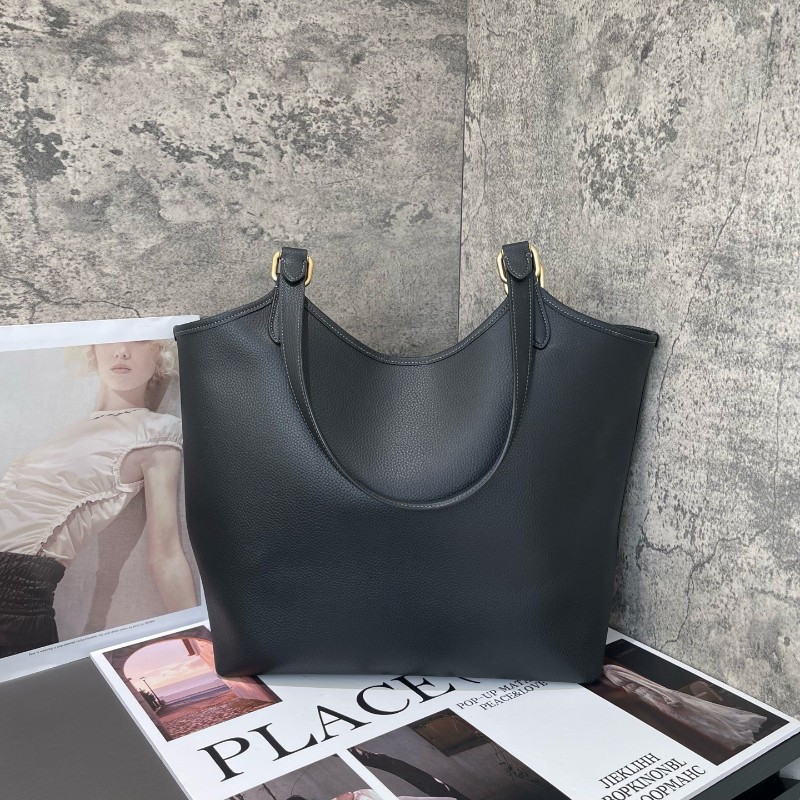 Coach 全皮黑色肩背包托特包-1