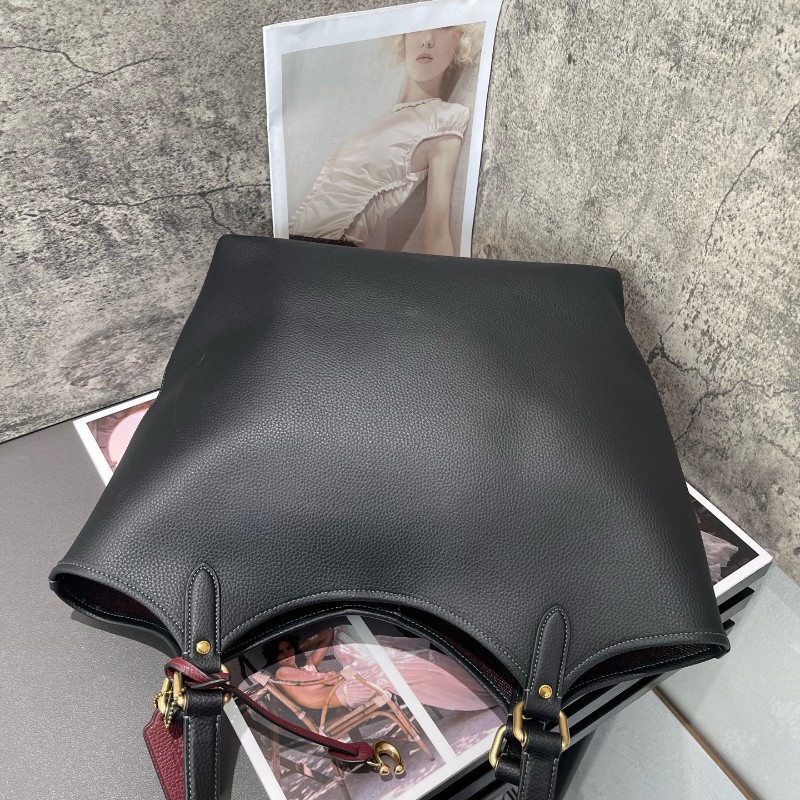 Coach 全皮黑色肩背包托特包-2