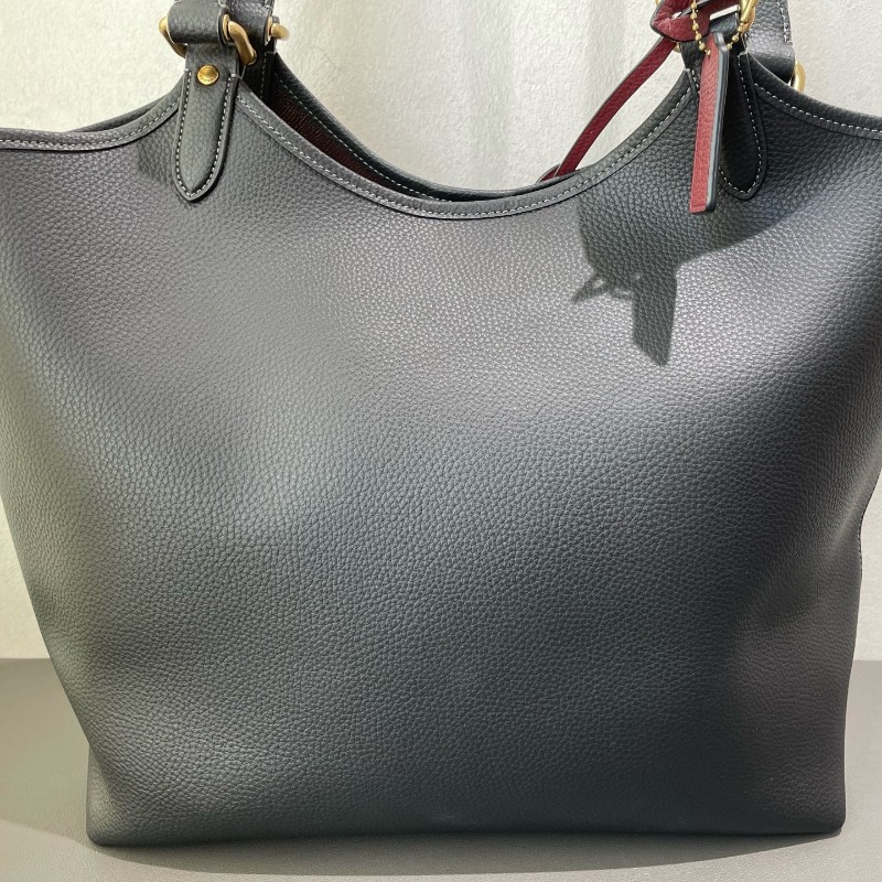 Coach 全皮黑色肩背包托特包-5