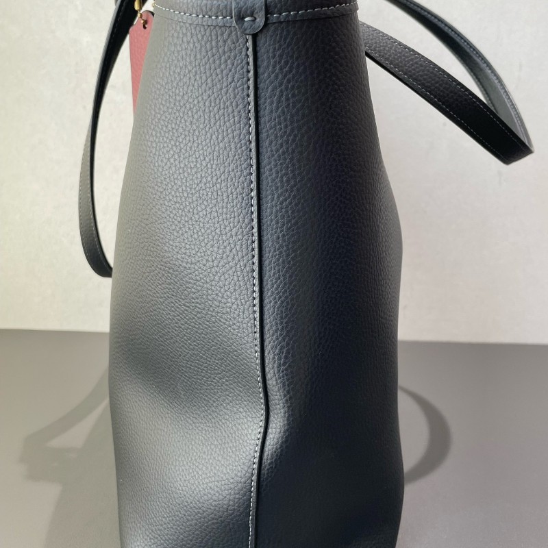 Coach 全皮黑色肩背包托特包-7