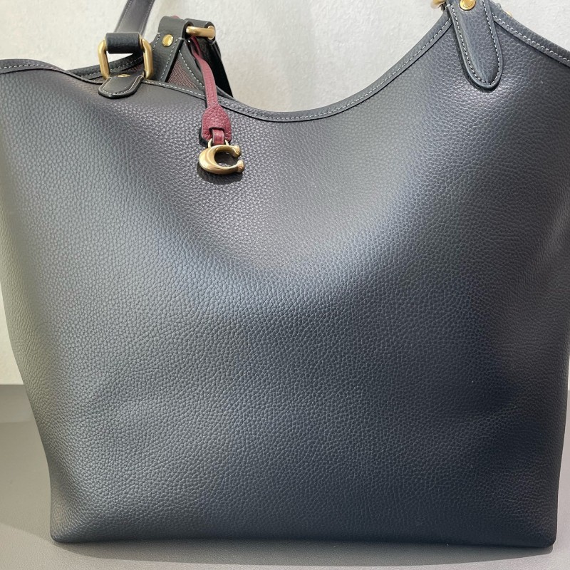 Coach 全皮黑色肩背包托特包-8