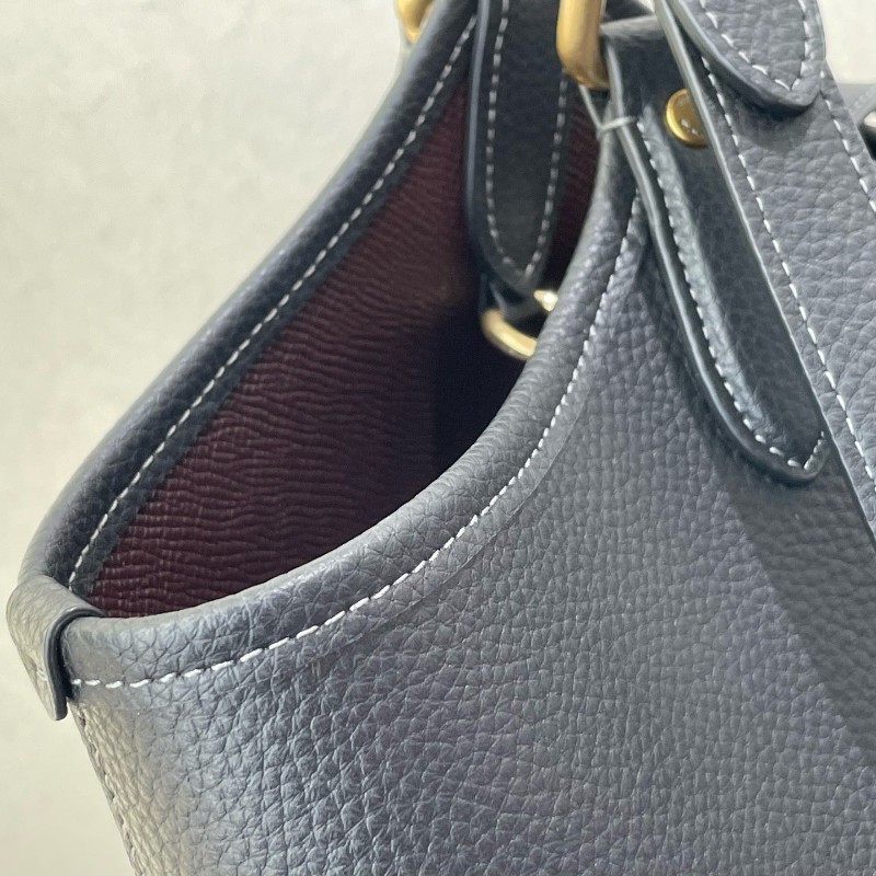 Coach 全皮黑色肩背包托特包-17