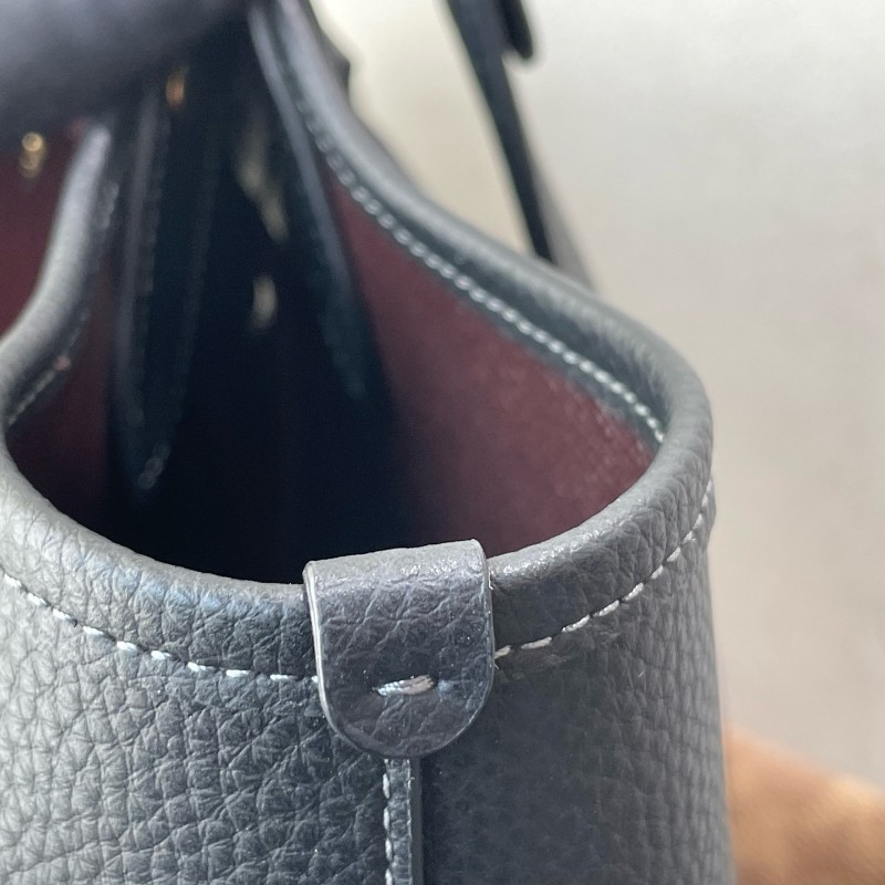 Coach 全皮黑色肩背包托特包-18